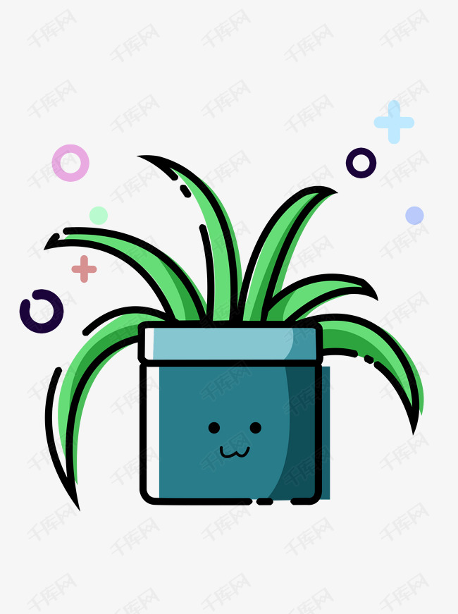 mbe风格图标植物吊兰卡通可爱