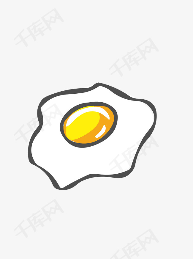 食物元素手绘可爱卡通早餐点心煎蛋