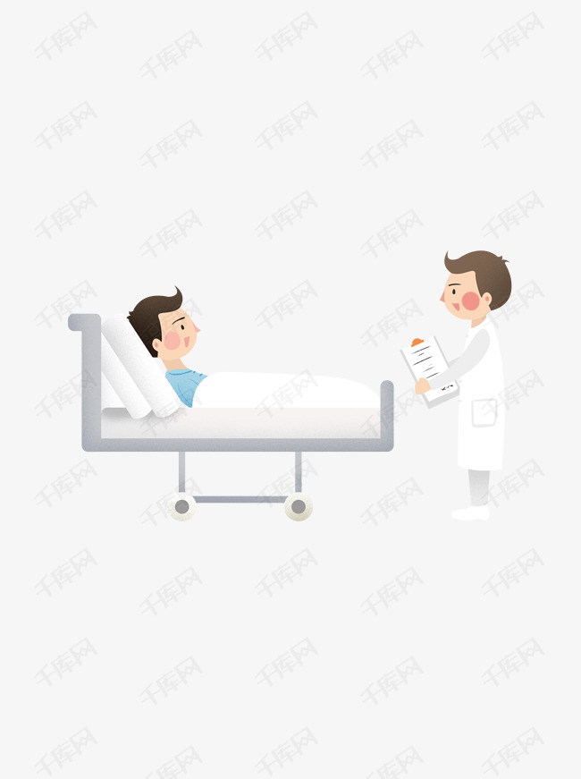 医生查房卡通元素