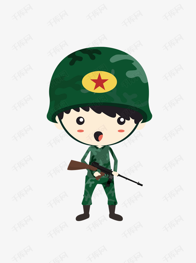 卡通手绘士兵军人矢量图的素材免抠拿抢的军人卡通手绘矢量图军人士兵