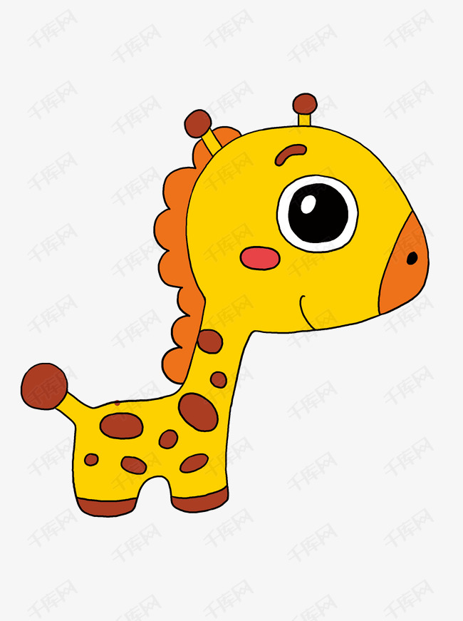 可爱大眼睛黄色长颈鹿儿童玩具