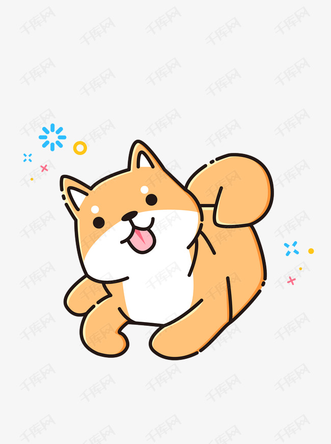mbe卡通可爱柴犬狗狗动物素材