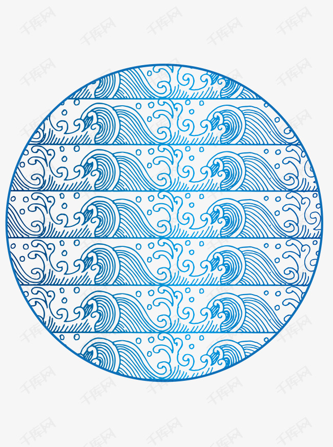 古典浪花浪纹底纹ai矢量素材