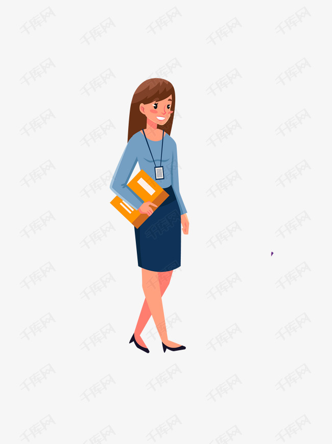 矢量职场商务女性设计的素材免抠上班族女职员人物卡通商务插画