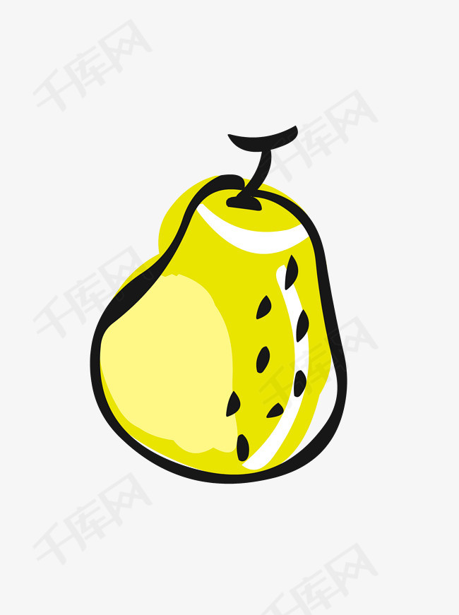 食物元素手绘可爱卡通水果梨