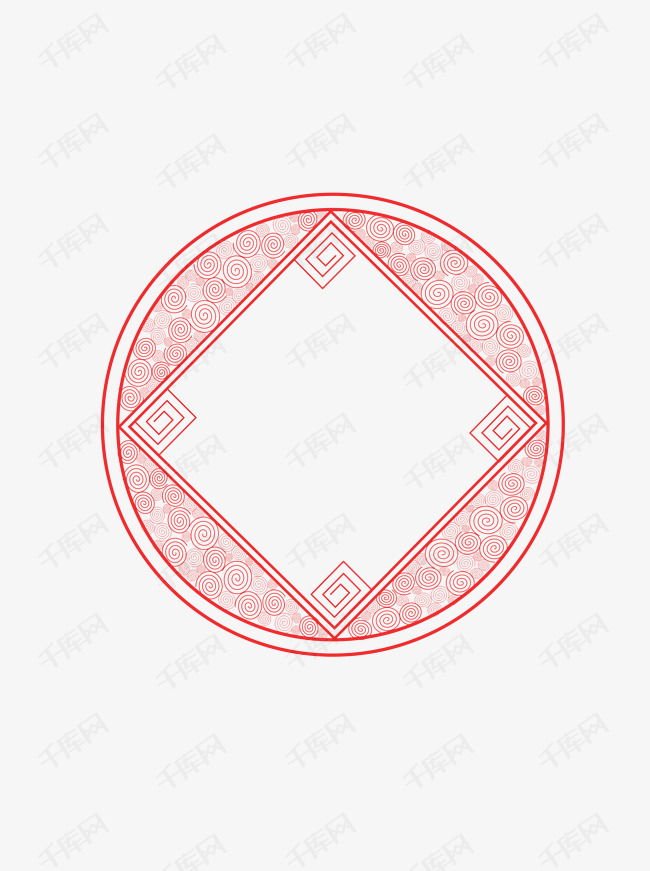 中国风喜庆边框元素之复古古典图案