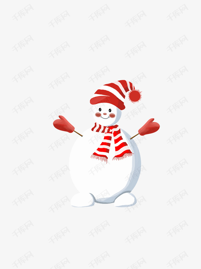 清新唯美开心微笑的雪人设计