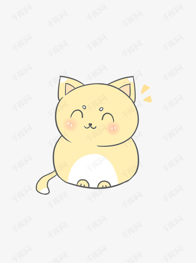 可爱卡通日系清新猫咪表情包通用的素材免抠动物卡通可爱猫咪表情