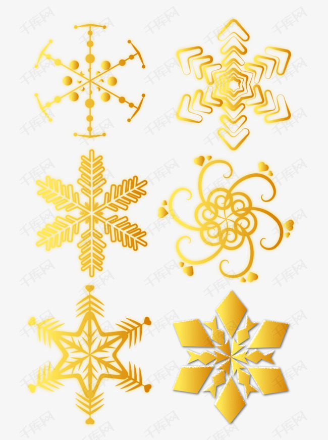 圣诞节装饰雪花元素可商用