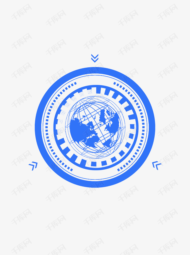 蓝色科技科幻未来地球装饰图案设