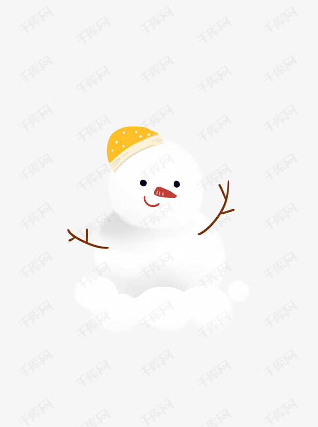 卡通小清新可爱小雪人设计可商用元素