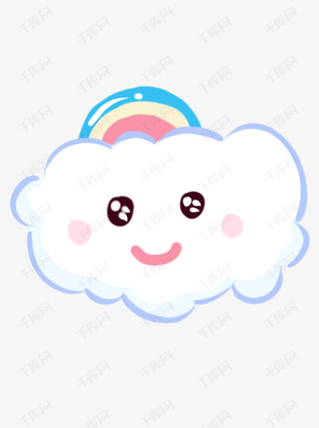 卡通白云手绘可爱卡通云朵