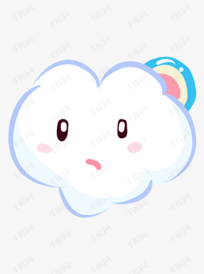 卡通白云手绘可爱卡通云朵