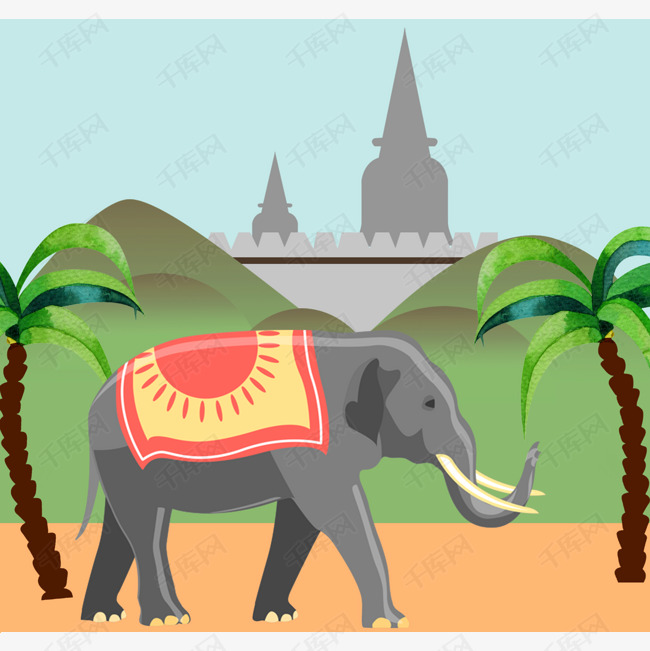 卡通泰国可爱大象