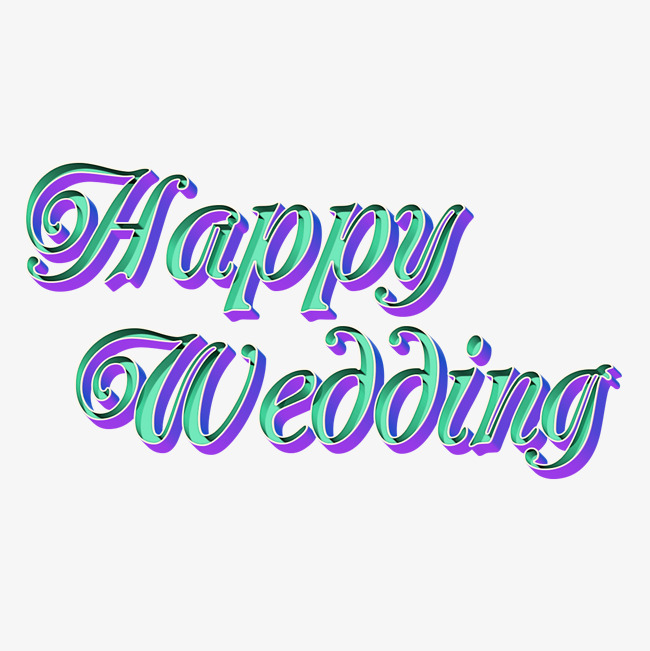 happywedding新婚快乐_艺术字设计_千库网