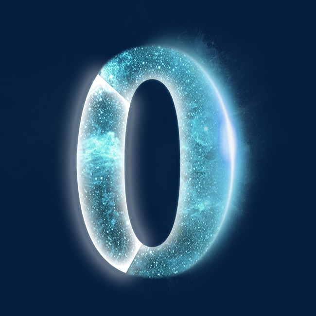 星空光效数字0_艺术字设计_千库网