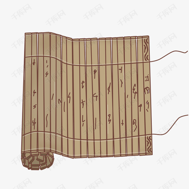 古代教育竹简插画