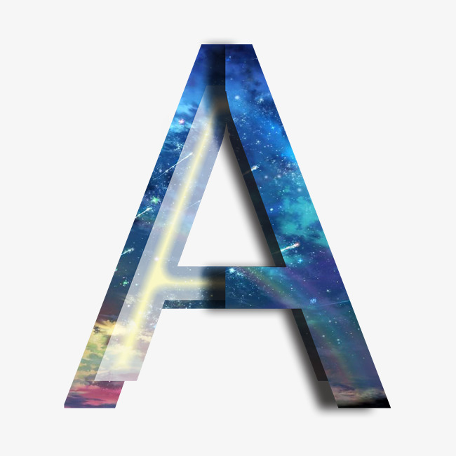 创意星空蓝色立体字母a艺术字