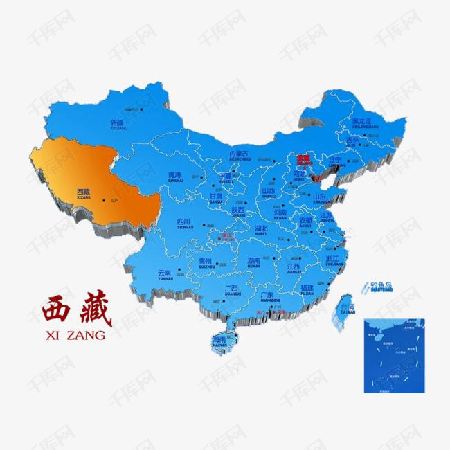 西藏地图手绘简图