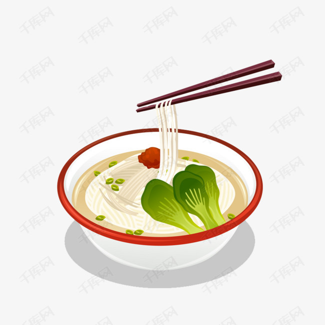 卡通一碗面条免抠图