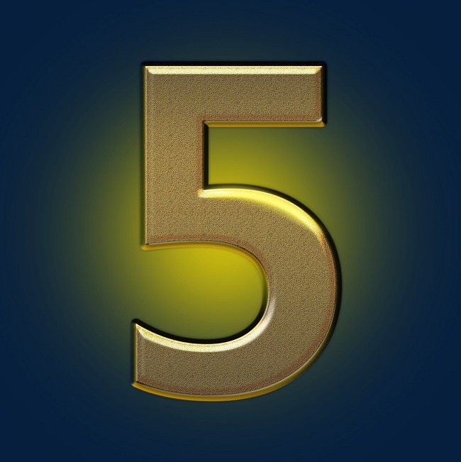 黑金光效psd倒计时数字5