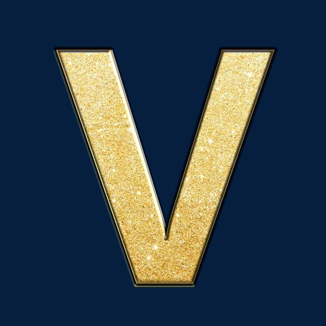 创意黑金金沙psd字母v_艺术字设计_千库网