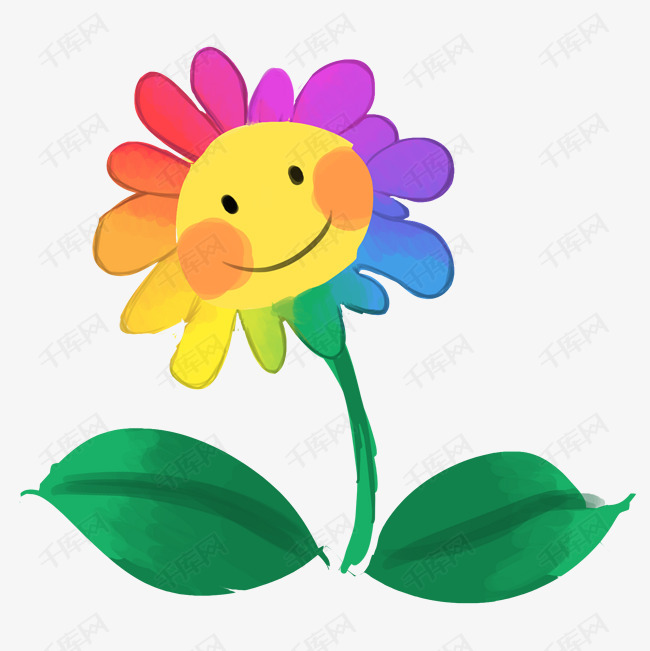 彩色植物向日葵花朵元素