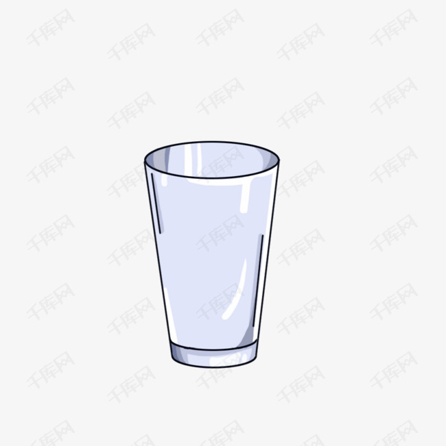 卡通简约透明玻璃酒杯