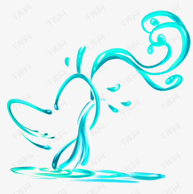 水滴水珠水浪水花水波纹蓝色