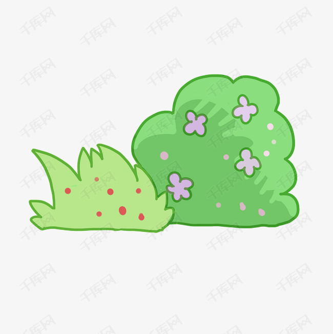 绿色的小草手绘插画