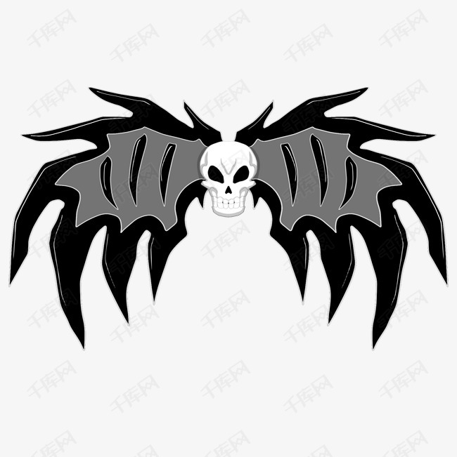 手绘恶魔之翼翅膀插画