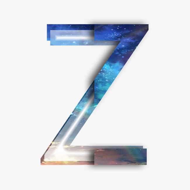 创意星空蓝色立体字母z艺术字