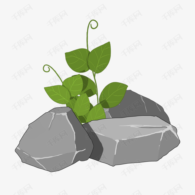 卡通手绘可爱石头