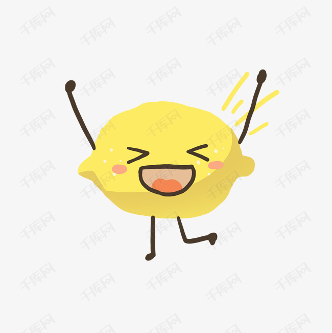 卡通人物柠檬可爱手绘png免抠