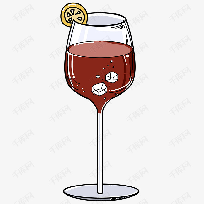卡通简约可爱玻璃高脚红酒杯