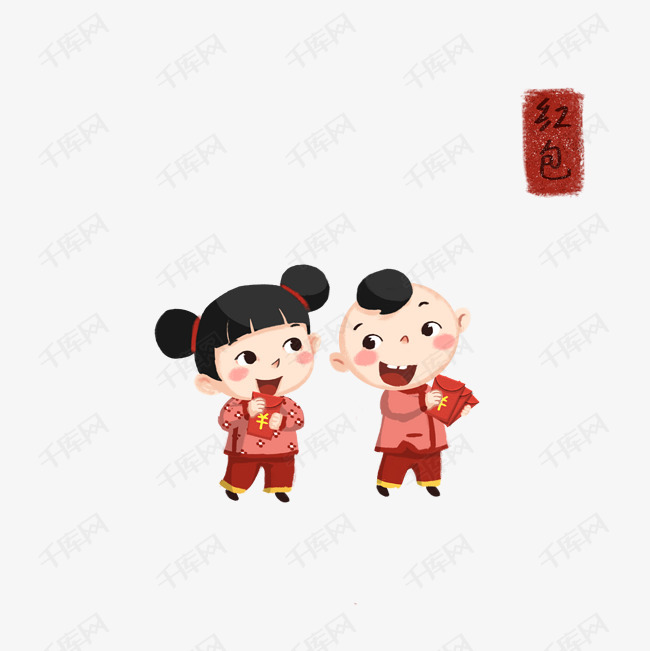 两个小孩的卡通头像