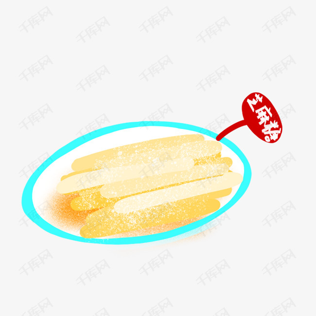 手绘的新年美食芝麻糖