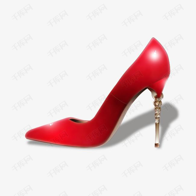 红色时尚韩版女高跟鞋素材图片免费下载_高清
