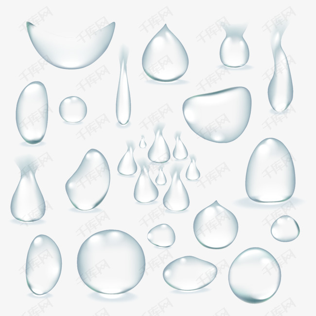 矢量透明质感水滴形状
