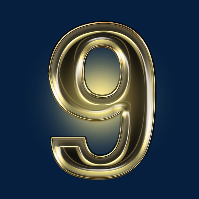 金色黑金光效psd数字9