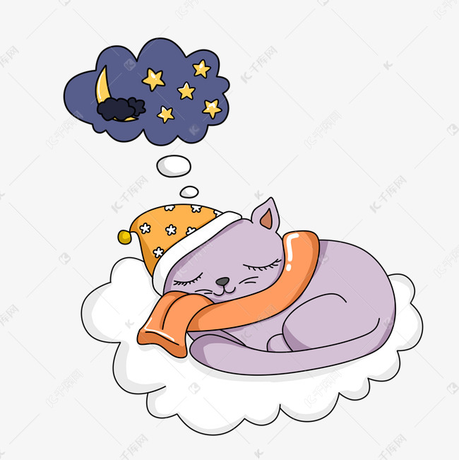 世界睡眠日卡通动物睡觉矢量图兔