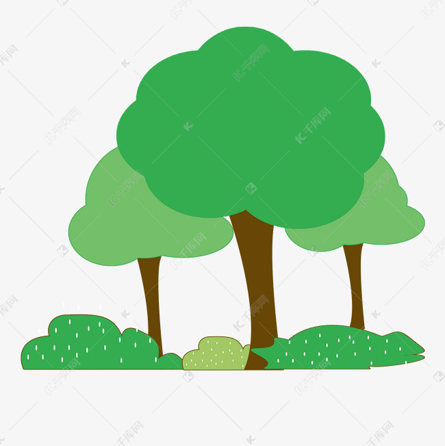 植树树林卡通png素材