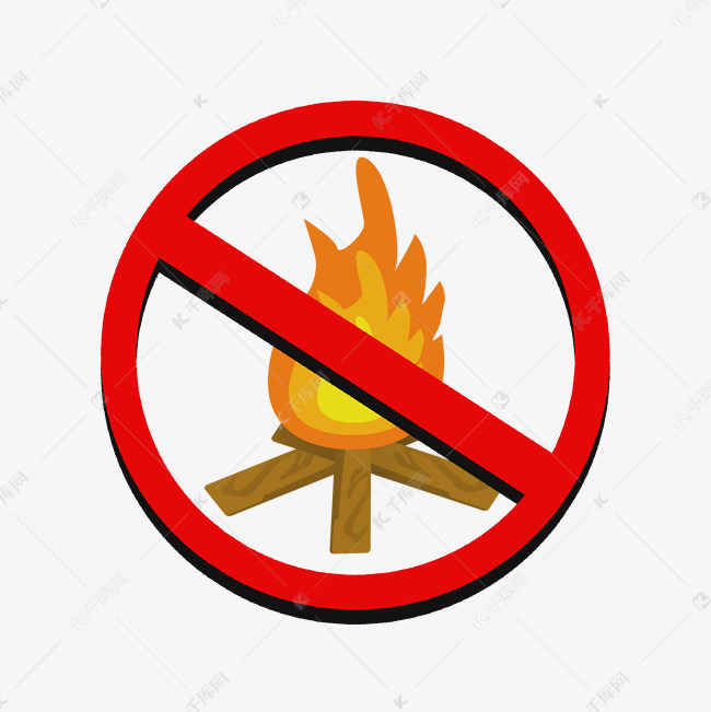 警示标志禁止明火插画