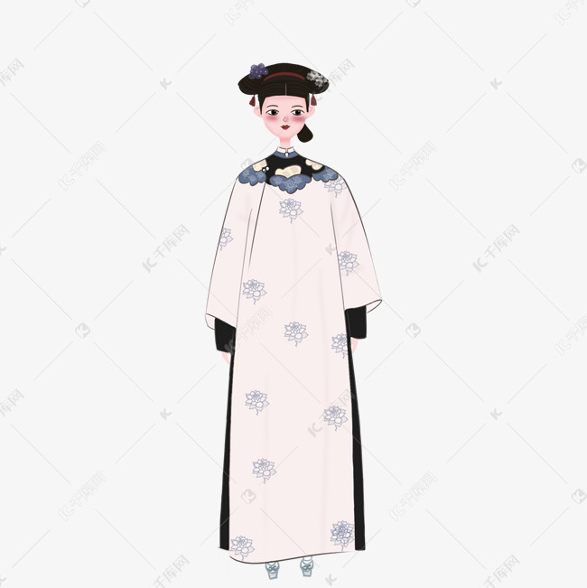 可爱女孩的素材免抠穿着古代衣服的女生banner卡通风格女神节卡通可爱