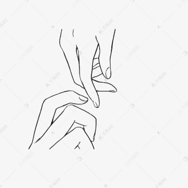 牵手动作的素材免抠黑白手绘牵手图标