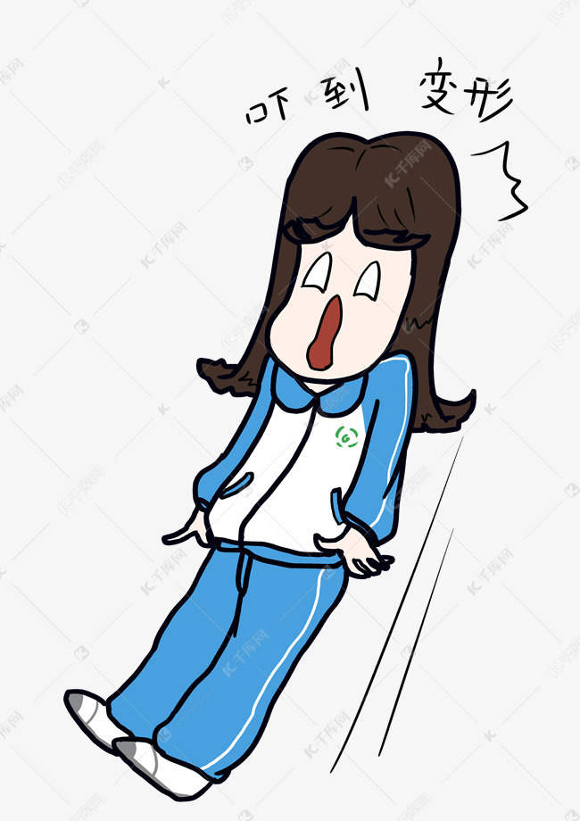 开学小女生卡通人物形象吓到变形表情包