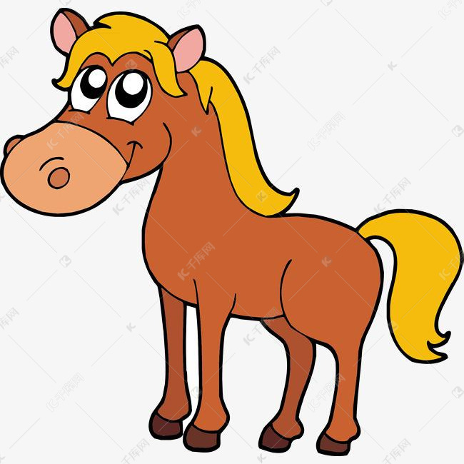 卡通小马的素材免抠矢量小马动物可爱
