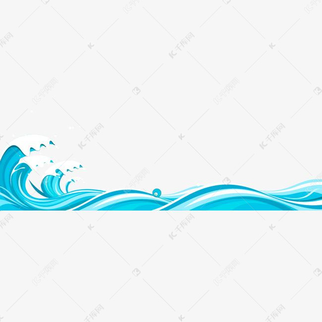 蓝色清新海浪边框纹理的素材免抠蓝色清新海浪边框纹理免抠png