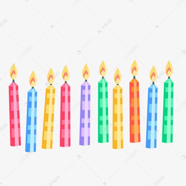 彩色生日蜡烛矢量图的素材免抠卡通蜡烛彩色蜡烛矢量图背景装饰生日