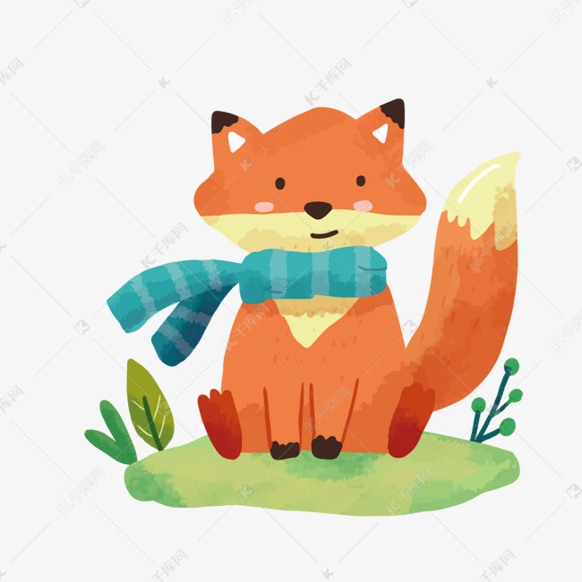 秋季卡通动物可爱狐狸